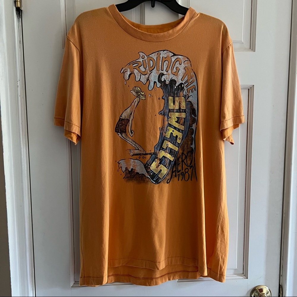 Mens AÈROPOSTALE 100% Cotton Surf Graphic Tee Size XL Orange